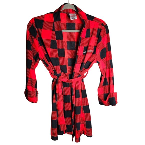 Calvin Klein Kids Buffalo Check Soft Cozy Robe Chrismas! Med 7/8 - Picture 1 of 9